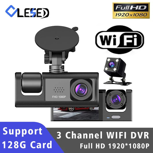 WiFi 3-Channel Dash Cam FHD 1080P Recorder