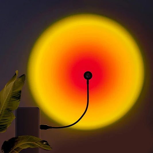 USB Sunset Lamp LED Rainbow Projector for Home & Bedroom Decor